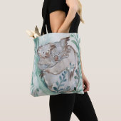 Schattige Koala & Baby Waterverf Neutrale Kinderka Tote Bag (Dichtbij)