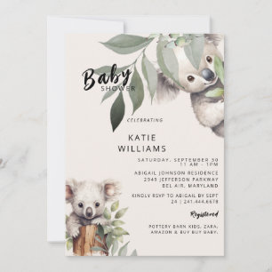 Schattige Koala Beer Beige Oh Boy! Baby Shower Kaart