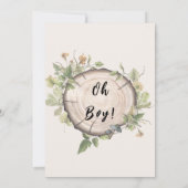 Schattige Koala Beer Beige Oh Boy! Baby Shower Kaart (Achterkant)