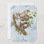Schattige Koala Beer Blauw geschilderd Baby shower Kaart (Achterkant)