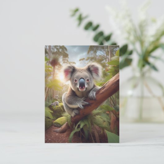 Schattige Koala Beer Briefkaart (Staand voorkant)