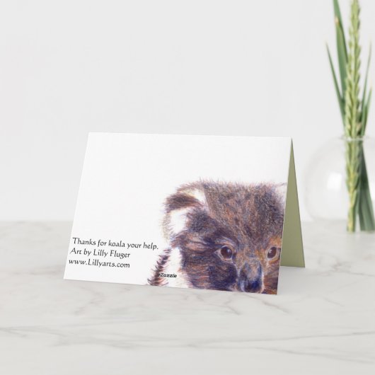 Schattige Koala Beer Dank u kaarten / Notecards (Achterkant)
