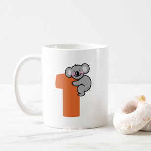Schattige Koala Beer Eén Zoete Jaar 1e Verjaardag Koffiemok