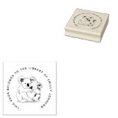 Schattige Koala Beer Eenvoudig Modern Bibliotheekb Rubberstempel (Gestempeld)
