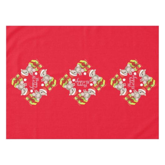 Schattige Koala beer en geschenken rood tafelkleed (Voorkant (Horizontaal))