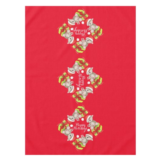 Schattige Koala beer en geschenken rood tafelkleed (Voorkant)