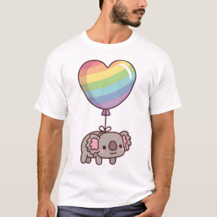 Schattige Koala Beer en Regenboog Ballon T-shirt