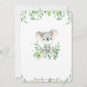 Schattige Koala Beer Eucalyptus groen Baby shower Kaart (Achterkant)