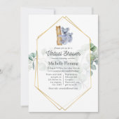 Schattige Koala Beer Eucalyptus Virtuele Baby Show Kaart (Voorkant)