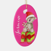 Schattige koala beer genaamd roze kerstornament keramisch ornament (Rechts)