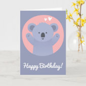 Schattige Koala Beer - Gepersonaliseerde Kids Verj Kaart (Gele Bloem)