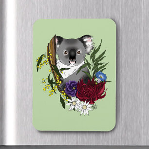 Schattige Koala Beer Groene Australische Wilde Blo Magneet
