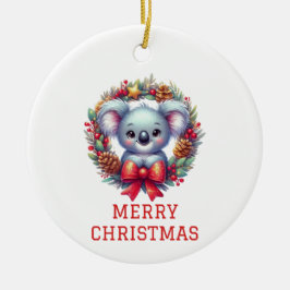 Schattige Koala Beer Kerstmis Keramisch Ornament