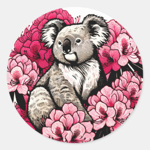 Schattige Koala Beer Kunstwerk Fun Koalas kunst Ronde Sticker