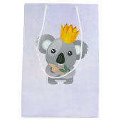 Schattige Koala Beer met een gouden kroon Medium Cadeauzakje (Achterkant)