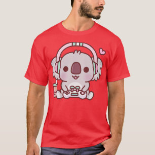 Schattige Koala Beer met hoofdtelefoon en spelcons T-shirt