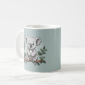 Schattige koala beer op blauwgroen koffiemok (Voorkant links)