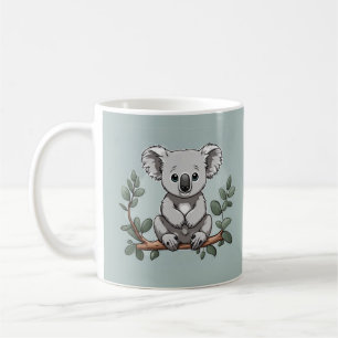 Schattige koala beer op blauwgroen koffiemok