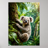 Schattige Koala Beer op een boom Poster (Voorkant)