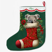 Schattige Koala Beer Peeking Grote Kerstsok (Achterkant)