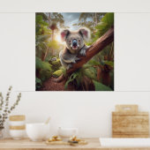 Schattige Koala Beer Poster (Keuken)