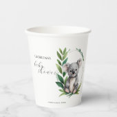 Schattige Koala Beer Waterverf Groen Baby shower Papieren Bekers (Voorkant)