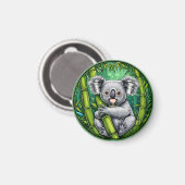 Schattige Koala die Bamboestengel Omhelst Magneet (Voorkant / Achterkant)