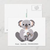 Schattige KOALA -Dierenvriend - Wildlife - Marsupi Briefkaart (Voorkant / Achterkant)