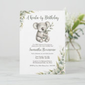 Schattige Koala Eerste Verjaardag Kaart (Staand voorkant)