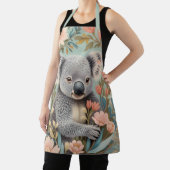 Schattige Koala Elegante Pastel Bloemen Schort (Insitu)