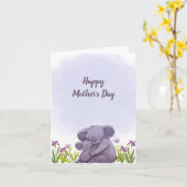 Schattige koala familie moederdag kaart (Gele Bloem)