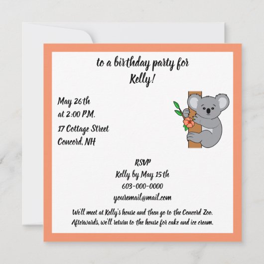 Schattige Koala Gefeliciteerd Kaart (Achterkant)