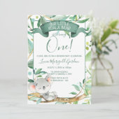 Schattige Koala Groen Grijs Eerste Verjaardagsfees Kaart (Staand voorkant)