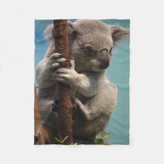Schattige Koala Holding op Tree Fleece Blanket (Voorkant)