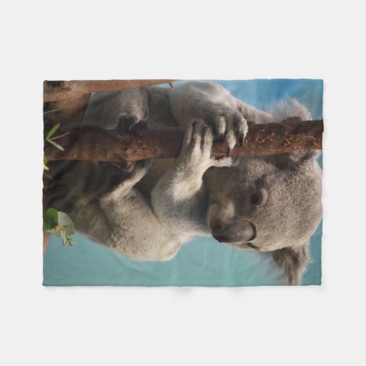 Schattige Koala Holding op Tree Fleece Blanket Deken (Voorkant (Horizontaal))