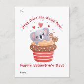 Schattige Koala in Cupcake Aangepaste Valentijnsda Feestdagenkaart (Voorkant)