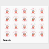 Schattige Koala in Cupcake Aangepaste Valentijnsda Ronde Sticker (Vel)
