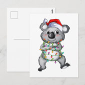 Schattige koala in kerstlichtjes briefkaart (Voorkant / Achterkant)
