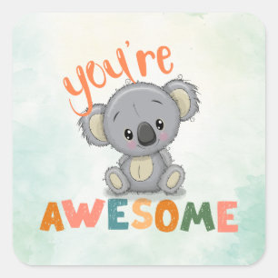 Schattige Koala Je Bent Een Geweldige Leraar Leerl Vierkante Sticker