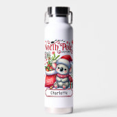 Schattige Koala Kerst Persoonlijke Naam Waterfles (Voorkant)