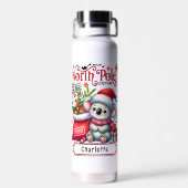 Schattige Koala Kerst Persoonlijke Naam Waterfles (Achterkant)