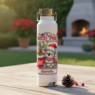 Schattige Koala Kerst Persoonlijke Naam Waterfles