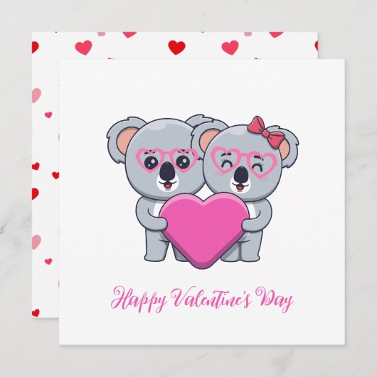 Schattige Koala Kinderen Valentijnsdag Feestdagenkaart (Voorkant / Achterkant)