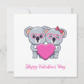 Schattige Koala Kinderen Valentijnsdag Feestdagenkaart (Voorkant)