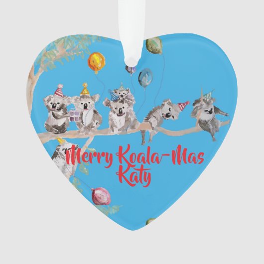 Schattige Koala Koala's Prettig Kerstfeest Koala-m Ornament (voorkant)