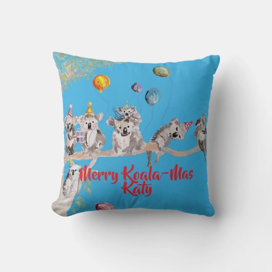 Schattige Koala Koalas Prettig Kerstfeest Koala-mu Kussen (Voorkant)