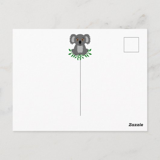 Schattige koala met eucalyptus kinderverjaardag briefkaart (Achterkant)