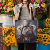 Schattige koala met schattig pet, aanpasbaar crossbody tas