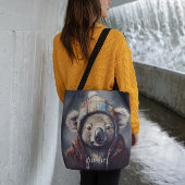 Schattige koala met schattig pet, aanpasbaar crossbody tas