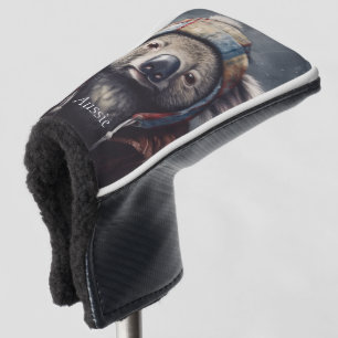 Schattige koala met schattig pet op maat golfheadcover